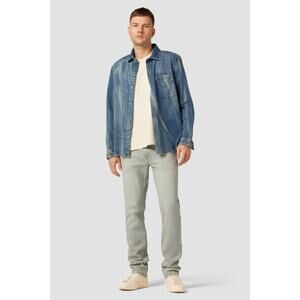 Hudson Mens 36x28 Blake Slim Straight Sky Grey Jeans Classic Modern Stretch